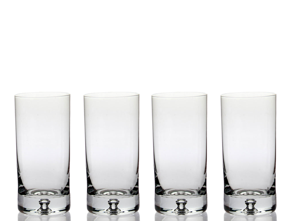 Set of 4  Hand Cut 15 oz Highball Beverage Glass Engraved with